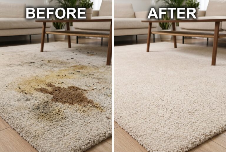 Cleaning carpet stain with natural pet odor and carpet stain eraser