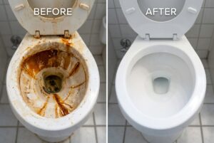 How to Clean a Stained & Rusty Toilet Bowl with Baking Soda, Dawn & Vinegar
