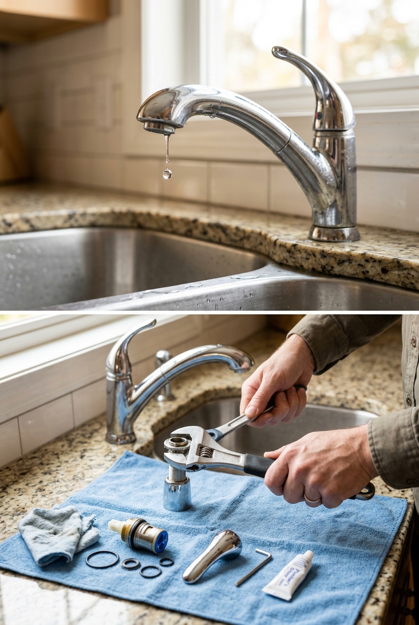 How to fix a dripping kitchen faucet ceramic cartridge step by step