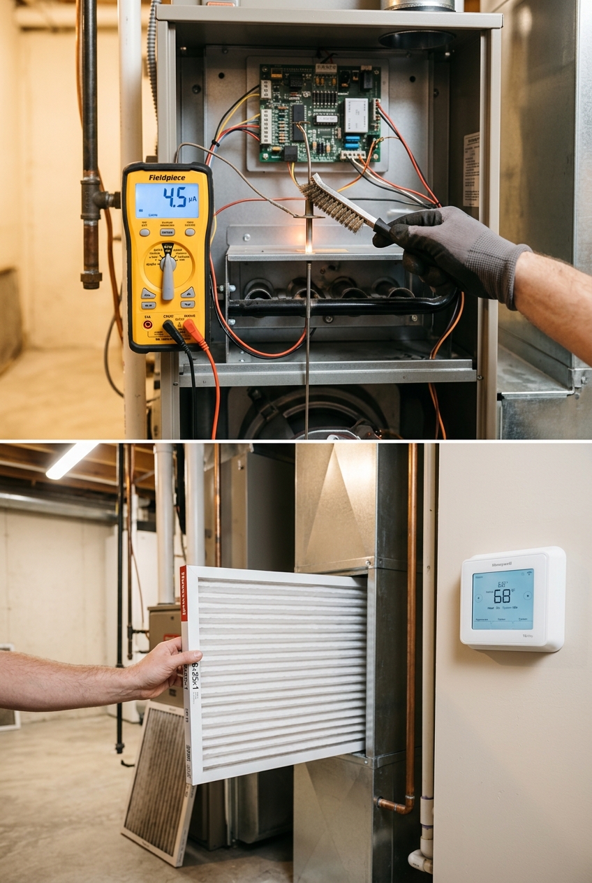 5 steps to fix a furnace blowing cold air before calling HVAC