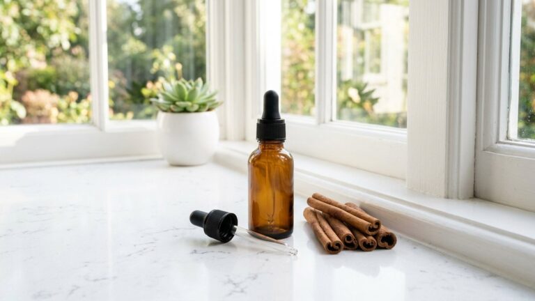 Blocking kitchen sugar ant trails and erasing pheromone scent paths with pure cinnamon essential oil barrier