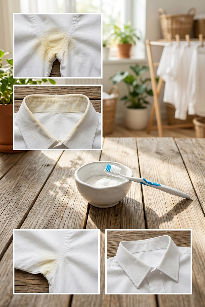 How to remove stubborn yellow sweat stains from white shirts permanently