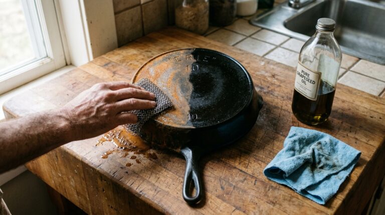 How to Strip and Reseason Vintage Cast Iron: The High-Smoke-Point Polymerization Guide